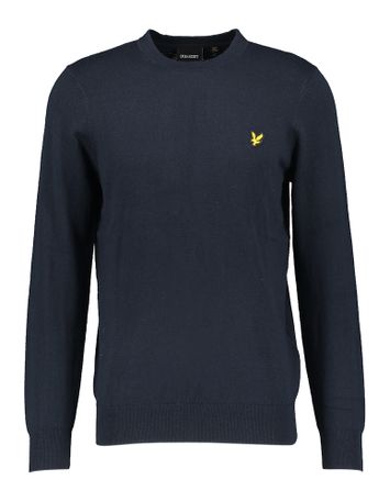 Donkerblauwe trui met merklogo Lyle & Scott