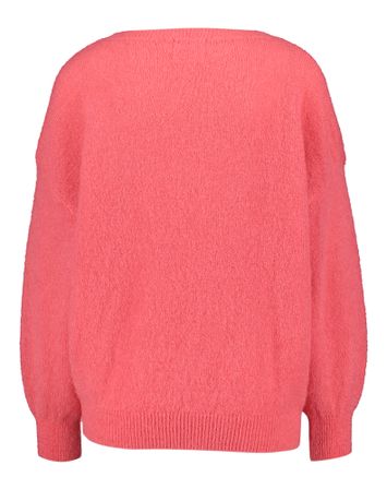 Koraalkleurige wollen pull met ronde hals Twins