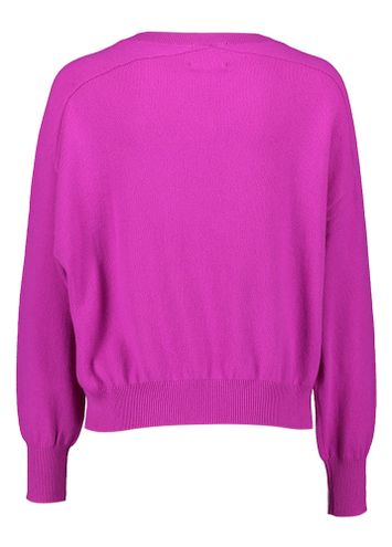 Paarse wollen pull met V-hals Twins