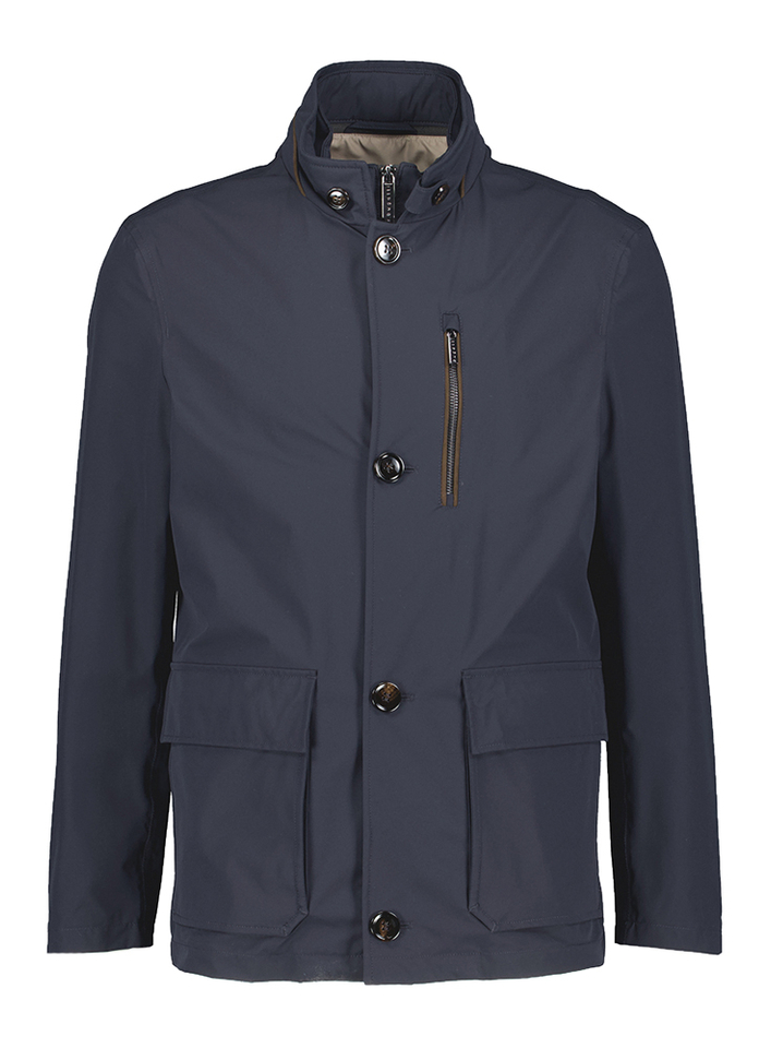 Donkerblauwe water- en winddichte jas Bugatti