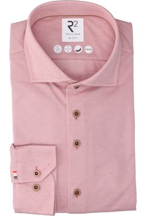 R2 Pink katoenen hemd (regular fit) met lange mouwen