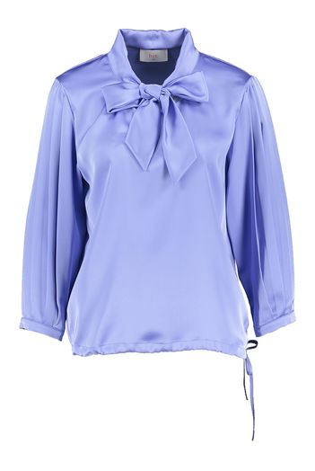 Lila blouse met knoopdetail aan de kraag Limoen Her 