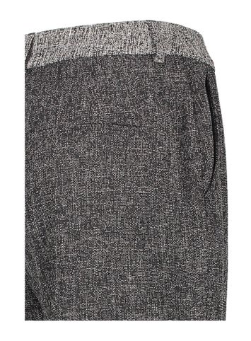 Zwarte lange flared broek met contrasterende tailleband Luck Julia June 