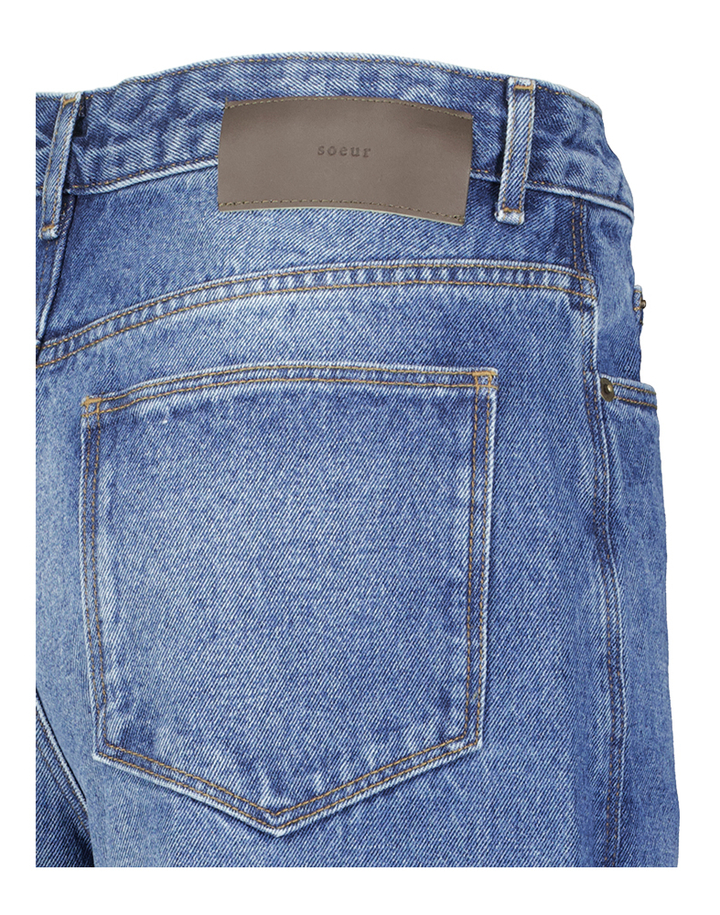 Blauwe loose fit jeans met hoge taille Soeur 