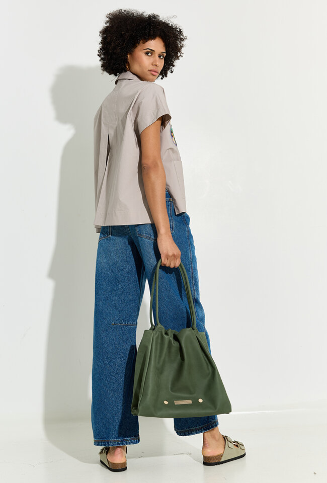 Blauwe loose fit jeans met hoge taille Soeur 