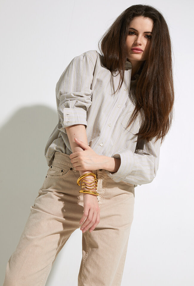 Gris clair ecru bloes met strepen Soeur