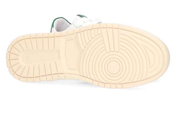 Wite lage sneakers met groene details National Standard