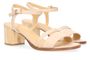 Nude kleurige sandalen met blokhak Clementine Atelier Content