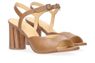 Atelier Content Cognac kleurige sandalen met blokhak Caro