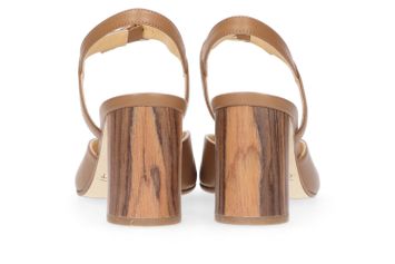 Cognac kleurige sandalen met blokhak Caro Atelier Content