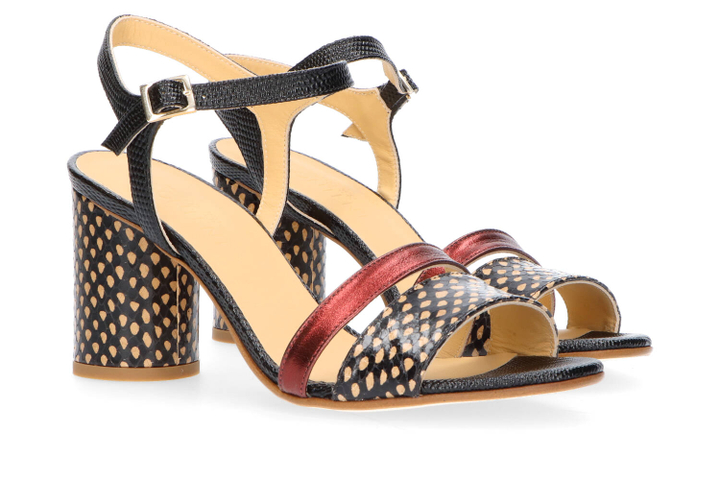 Python brown sandalen met blokhak Wilma Atelier Content