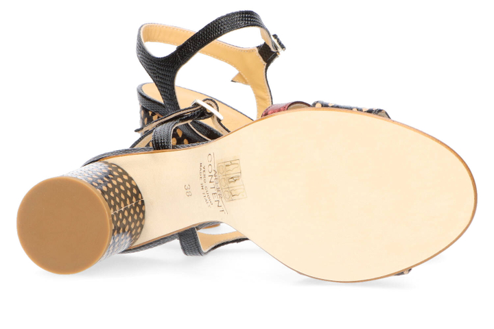 Python brown sandalen met blokhak Wilma Atelier Content