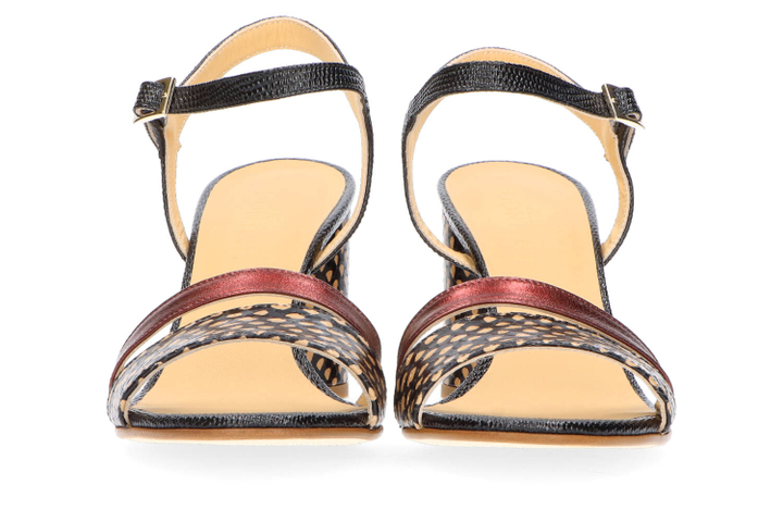 Python brown sandalen met blokhak Wilma Atelier Content