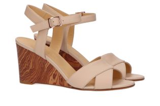 Atelier Content Blush sandalen met sleehak Cara