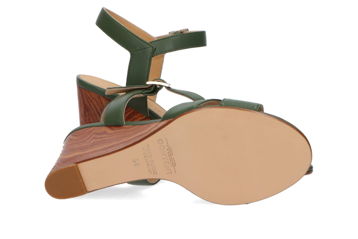 Dark green sandalen met sleehak Cara Atelier Content