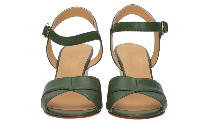 Dark green sandalen met sleehak Cara Atelier Content