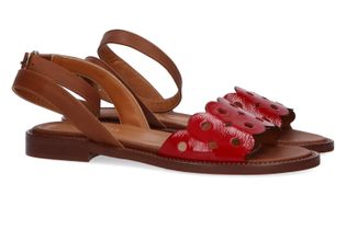 Les venues Roodkleurige sandalen in lak