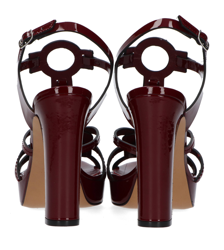 Vernice burgundy sandaal met hak Garance Rotta 