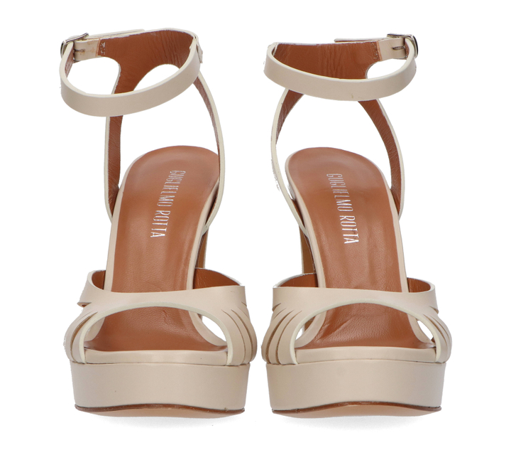 Ecru sandalen met hak Ginger Rotta 