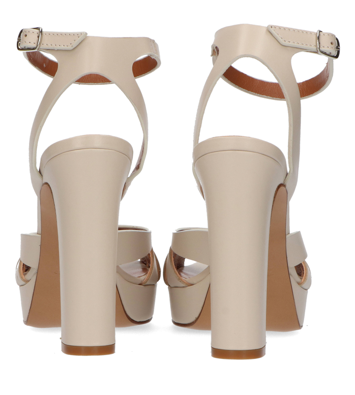 Ecru sandalen met hak Ginger Rotta 