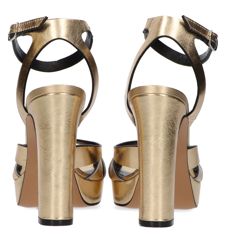 Gouden sandalen met hak Scratch Platino Rotta 