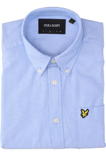 Lichtblauw katoenen hemd ( regular fit) met lange mouwen Lyle & Scott