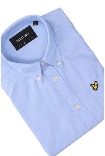 Lichtblauw katoenen hemd ( regular fit) met lange mouwen Lyle & Scott