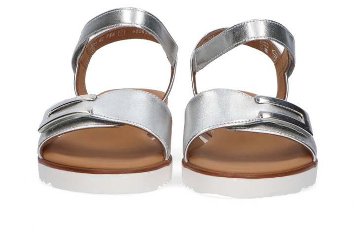 Zilverkleurige sandalen met sleehak Gabor