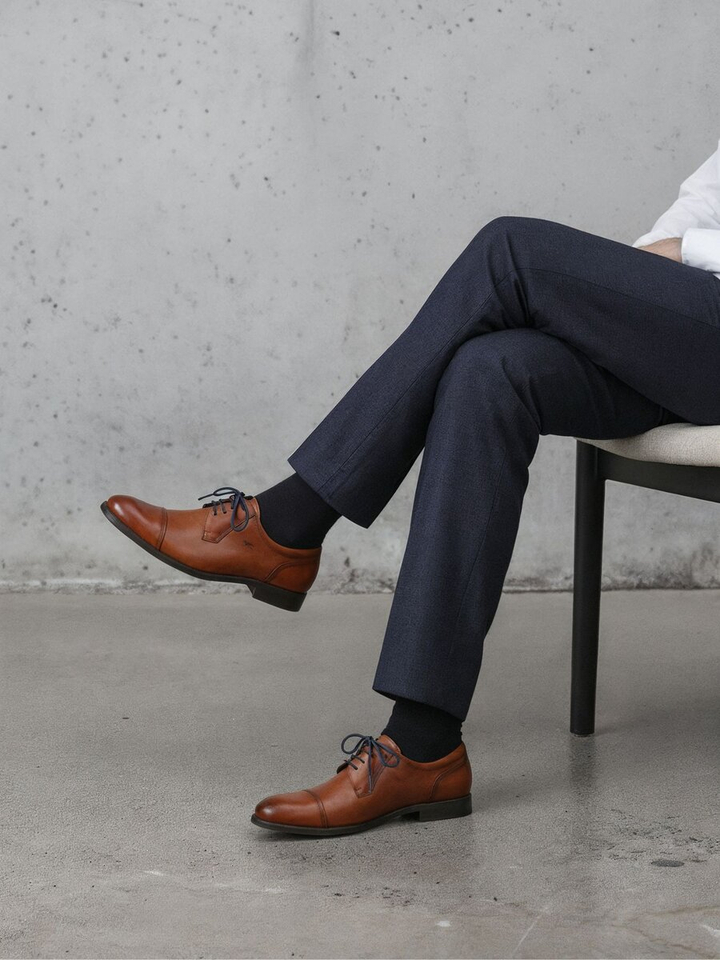 Memory cuero lage geklede schoenen Fluchos