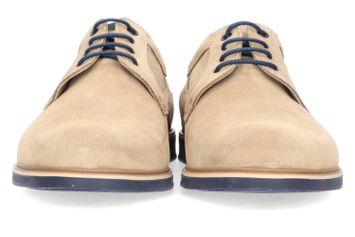 Bruine lage veterschoenen in suède Fluchos