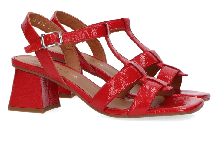 Rode sandalen met blokhak Lodi