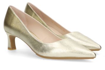 Goudkleurige pump met trechterhak Chila Lodi