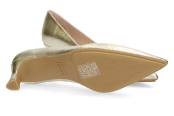 Goudkleurige pump met trechterhak Chila Lodi