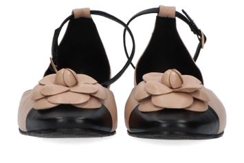 Nappa jute negro sandalen met bloem Lodi 