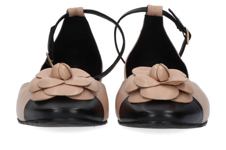 Nappa jute negro sandalen met bloem Lodi 