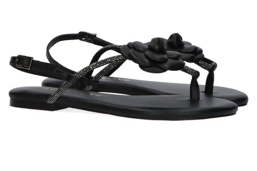 Zwarte sandalen met strass Lodi