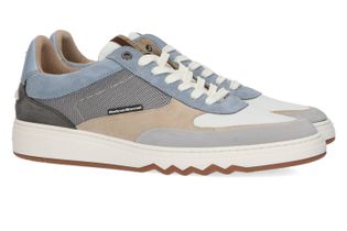 Floris Van Bommel Light blue en light brown lage sneakers