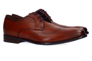Floris Van Bommel Donkere cognac geklede schoen Van Bommel