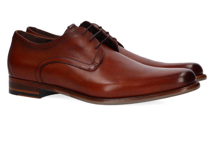 Dark cognac klassieke veterschoenen Floris Van Bommel