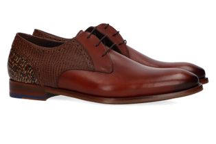 Floris Van Bommel Cognac kleurige klassieke veterschoenen