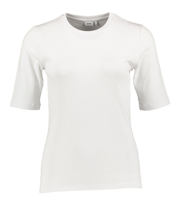Witte geribbelde t-shirt Nuriley Numph