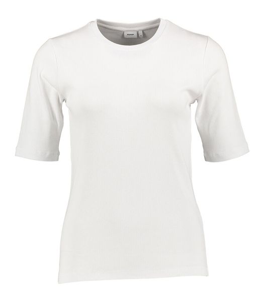 Witte geribbelde t-shirt Nuriley Numph