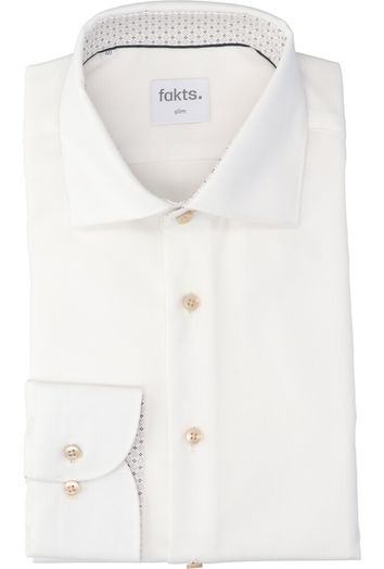 Wit katoenen hemd (slim fit) met lange mouwen Fakts