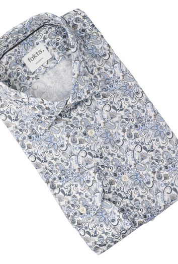 Wit katoenen hemd ( comfort fit) met details en lange mouwen Fakts 