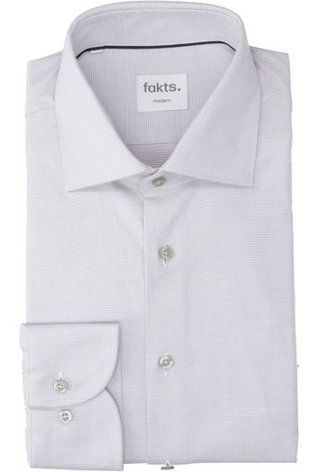 Lichtrgrijs katoenen hemd (regular fit) met lange mouwen Fakts