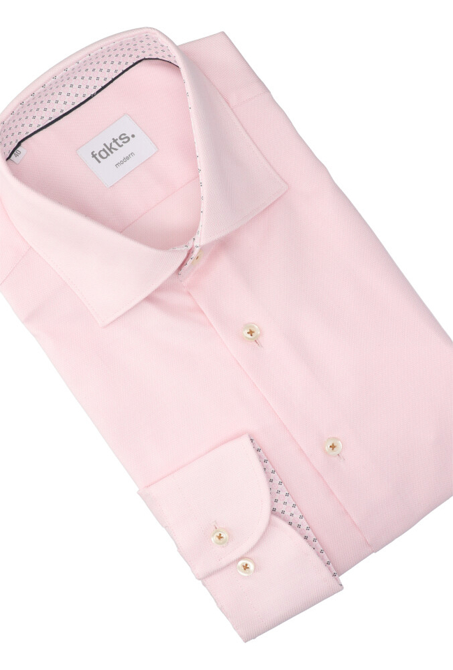 Lichtroze katoenen hem (regular fit) met lange mouwen Fakts