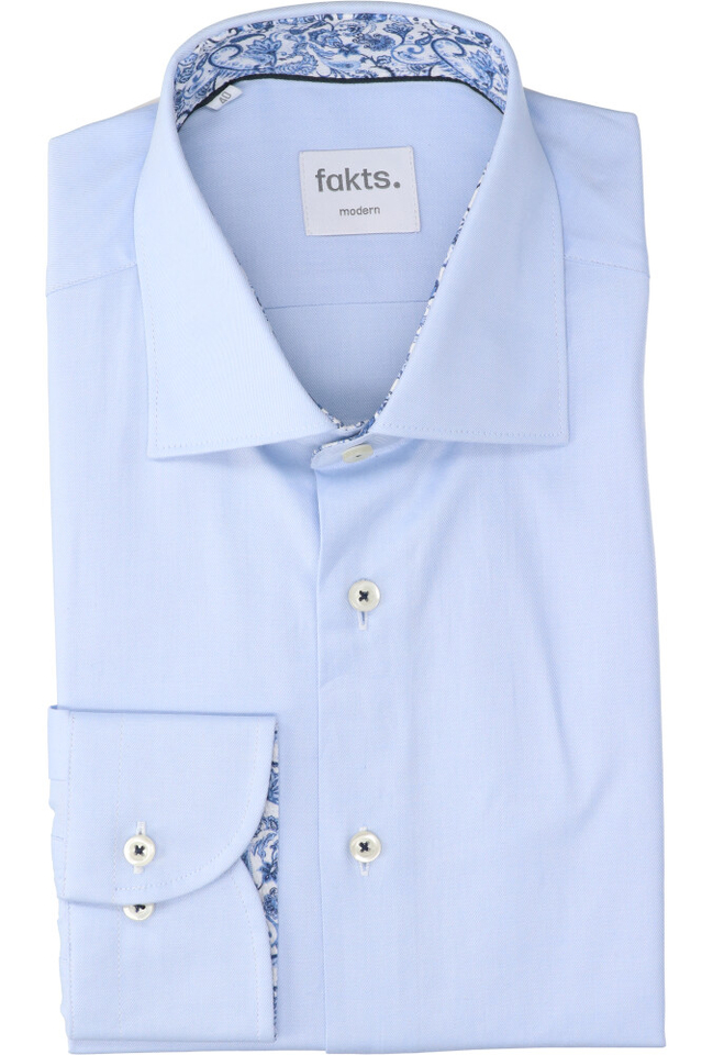 Lichtblauw katoenen hemd (regular fit) met lange mouwen Fakts