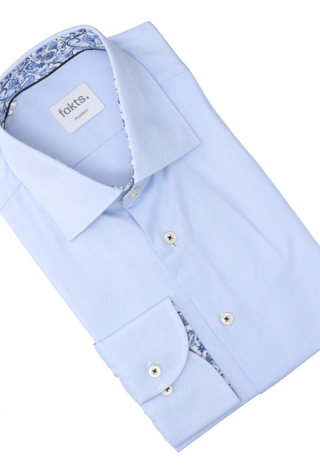 Lichtblauw katoenen hemd (regular fit) met lange mouwen Fakts