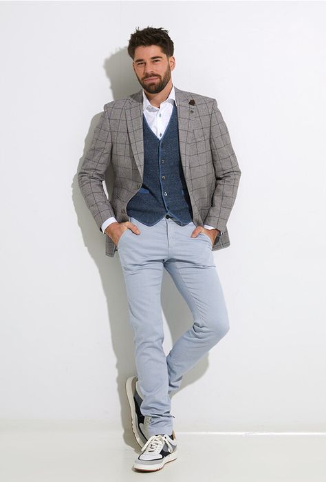 Lichtblauwe chino broek Sidney Zilton