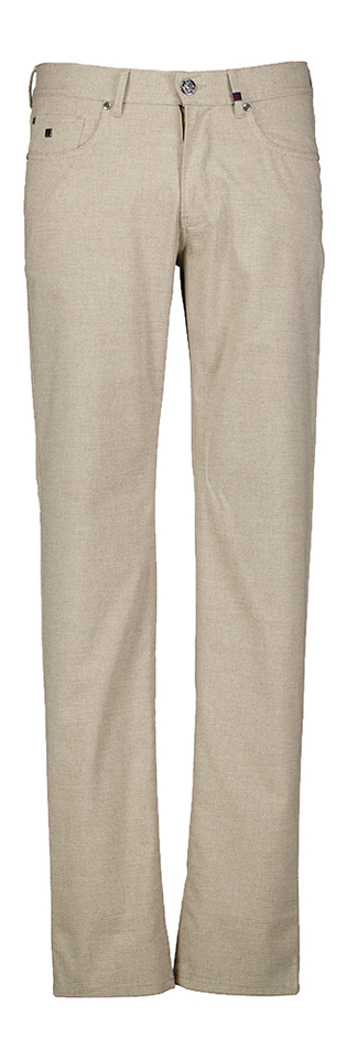 Beige broek met fijne streep regular fit Rodger Zilton